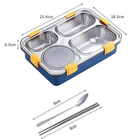 4 Compartment Insulated Lunch Box Stainless Steel Tiffin Box (Jumbo Size) ( 850ml )