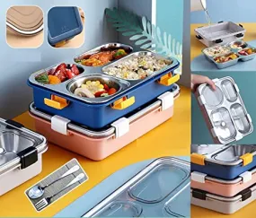 4 Compartment Insulated Lunch Box Stainless Steel Tiffin Box (Jumbo Size) ( 850ml )