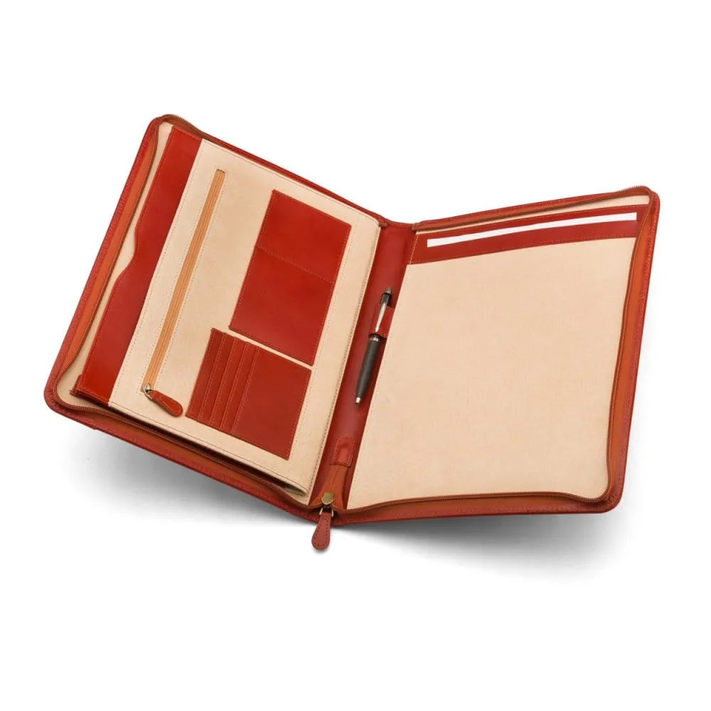 A4 Leather Notepad Folder - Light Tan