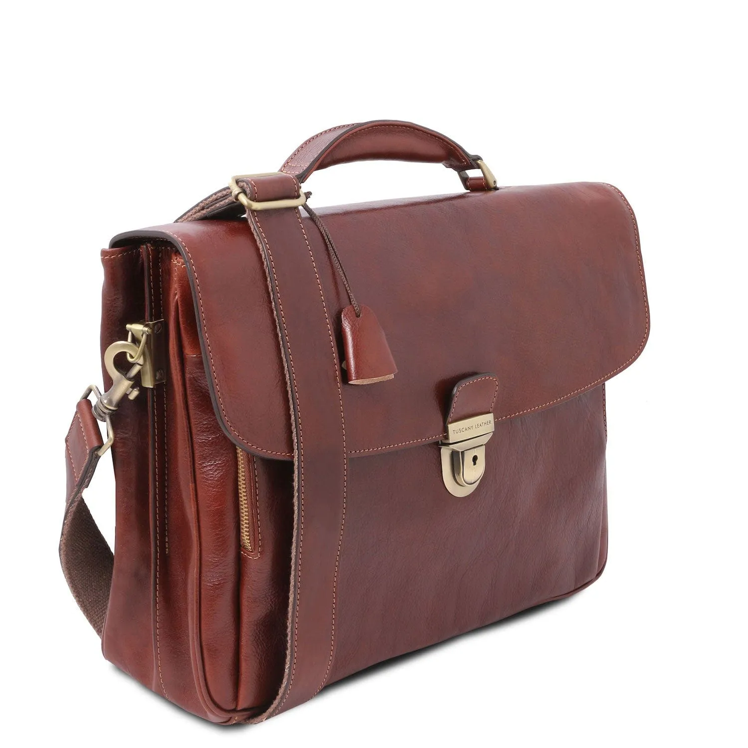 Alessandria - Leather multi compartment TL SMART laptop briefcase | TL142440