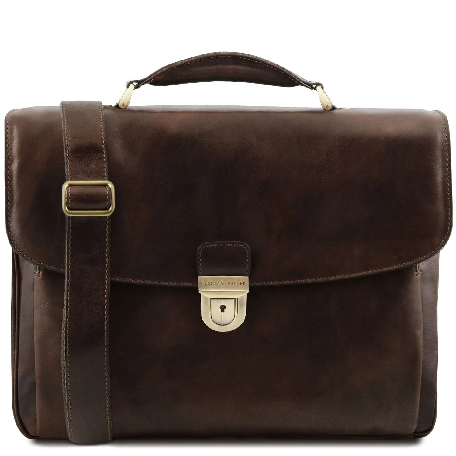 Alessandria - Leather multi compartment TL SMART laptop briefcase | TL142440