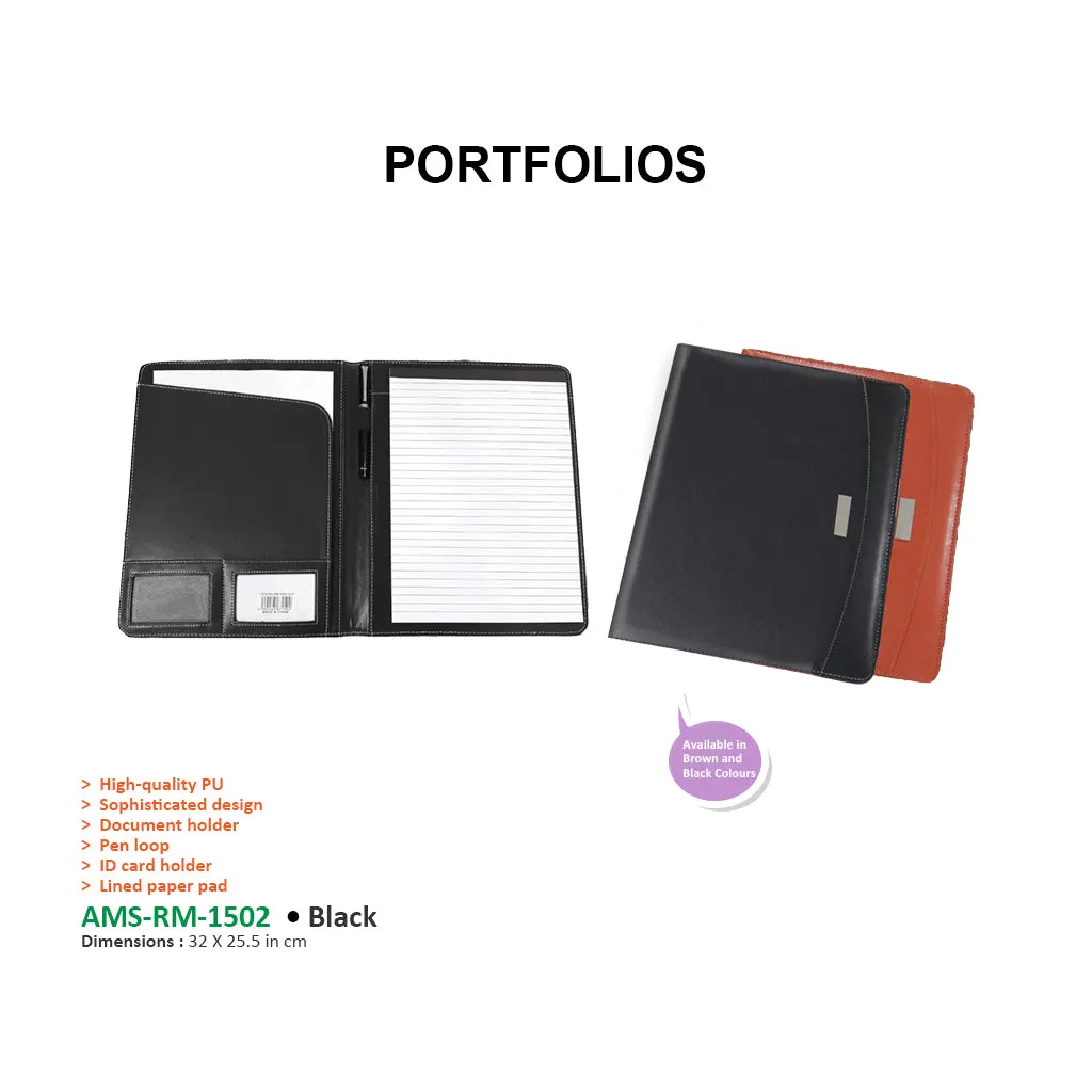 AMS-RM-1502-PU Leather Folder