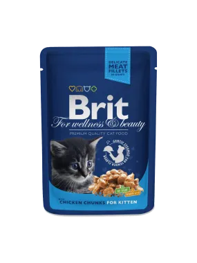 Brit Premium Cat Pouches Chicken Chunks for Kitten, 100G