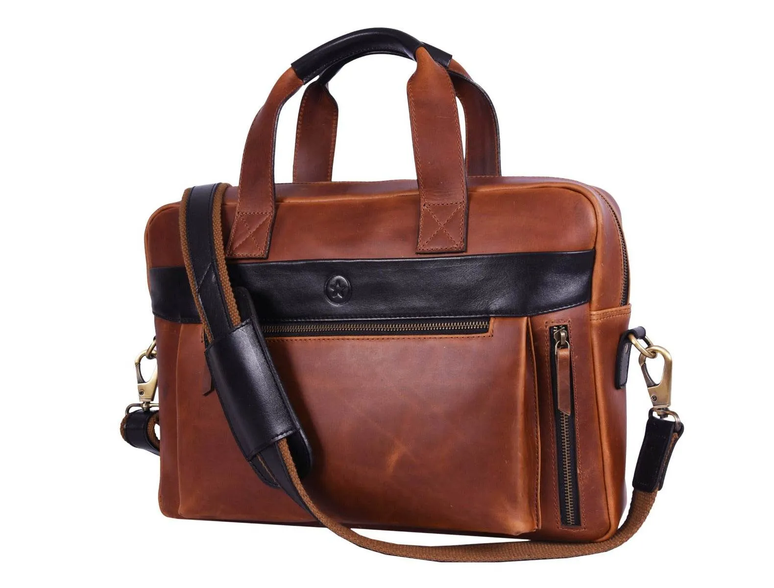 Brooklyn Leather Office Bag - Lux Tan