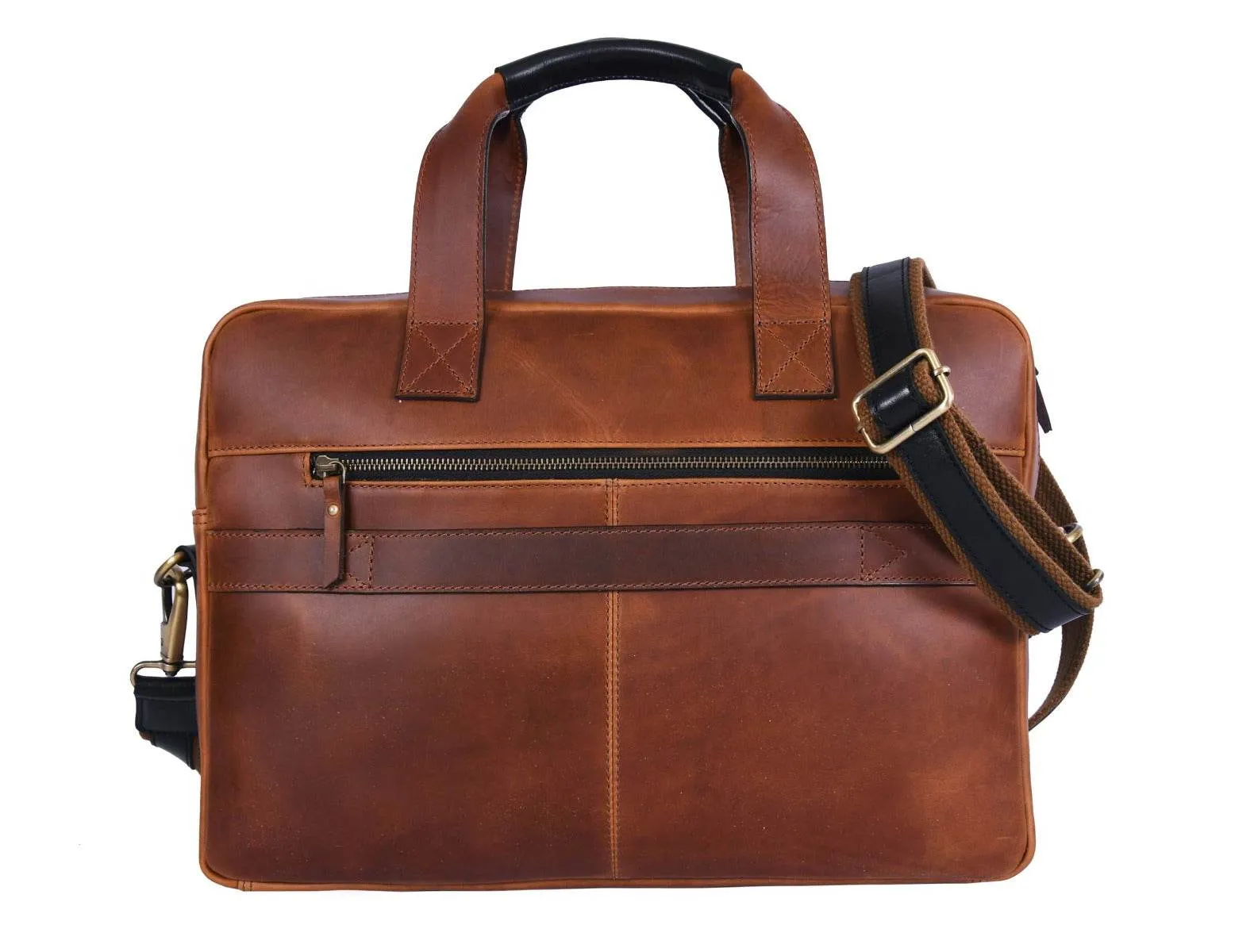 Brooklyn Leather Office Bag - Lux Tan