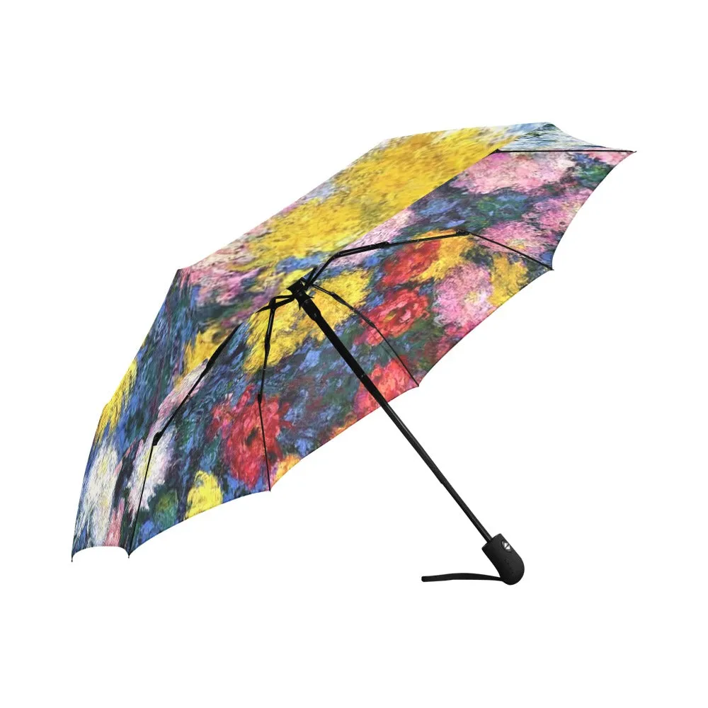 Carnations Automatic Foldable Umbrella