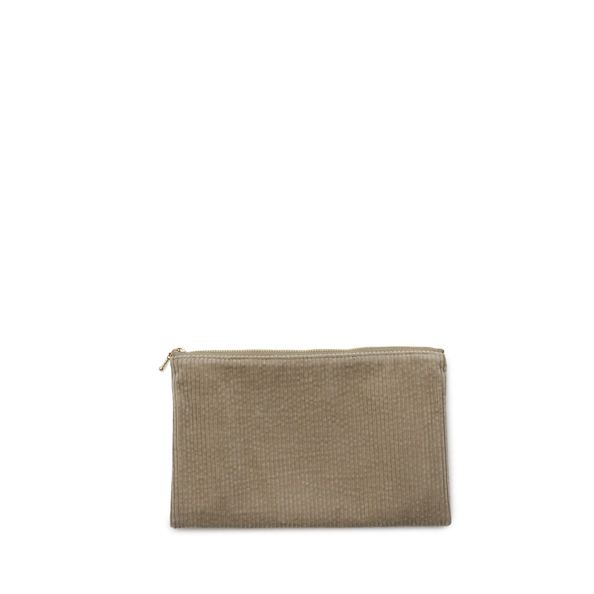 corduroy clutch, nude grey