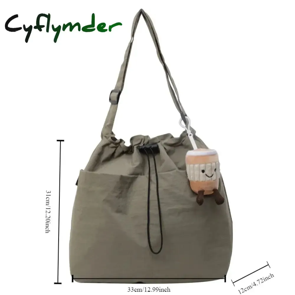 Cyflymder 2024 New Nylon Shoulder Bag Fashionable Shrinkage Anti Wrinkle Crossbody Bag Lightweight Large Capacity Commuter Women Tote Bag