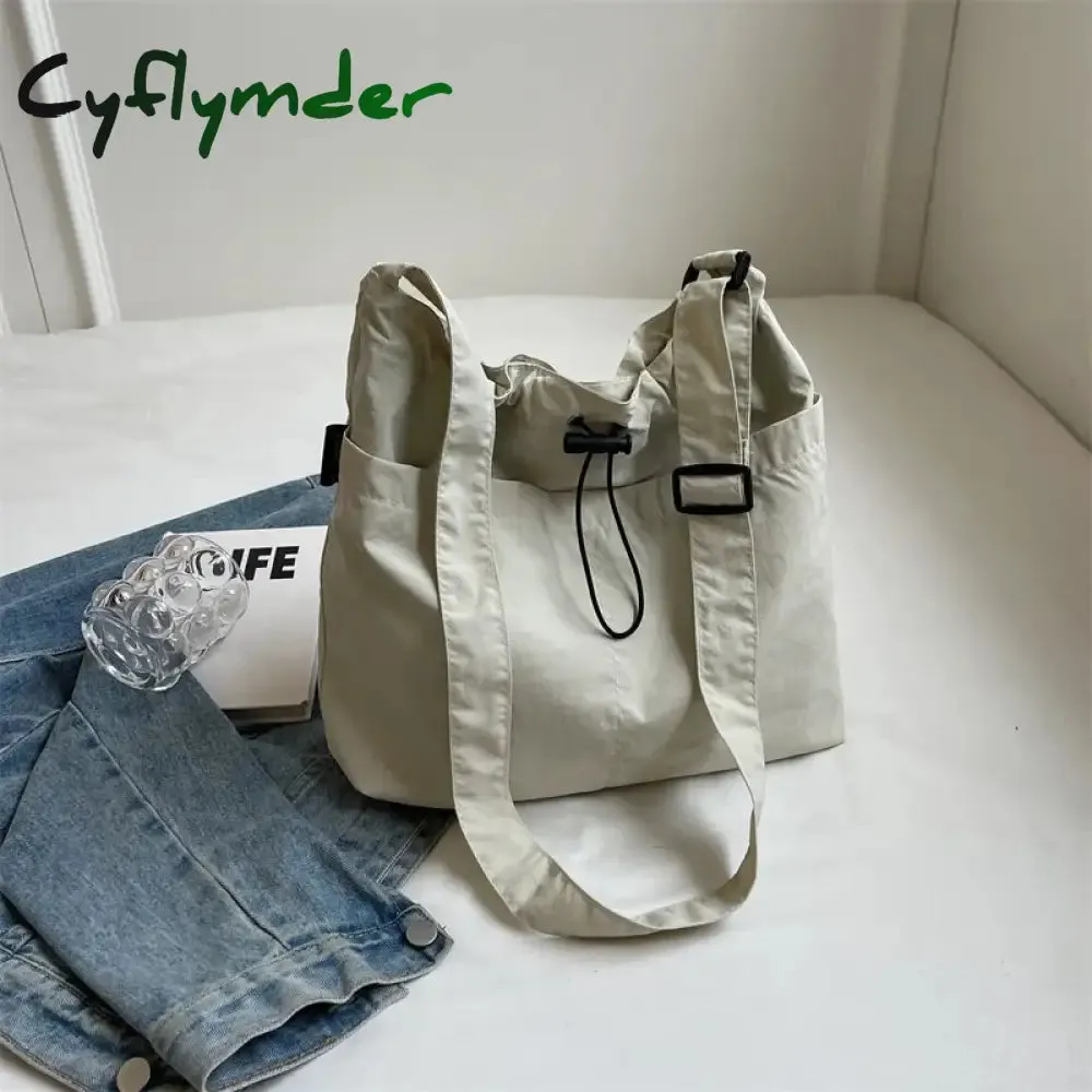 Cyflymder 2024 New Nylon Shoulder Bag Fashionable Shrinkage Anti Wrinkle Crossbody Bag Lightweight Large Capacity Commuter Women Tote Bag