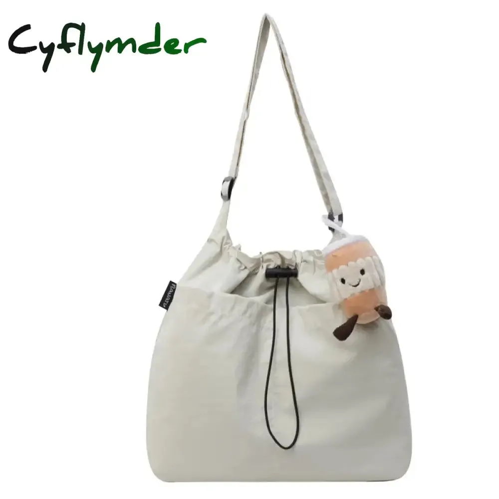 Cyflymder 2024 New Nylon Shoulder Bag Fashionable Shrinkage Anti Wrinkle Crossbody Bag Lightweight Large Capacity Commuter Women Tote Bag