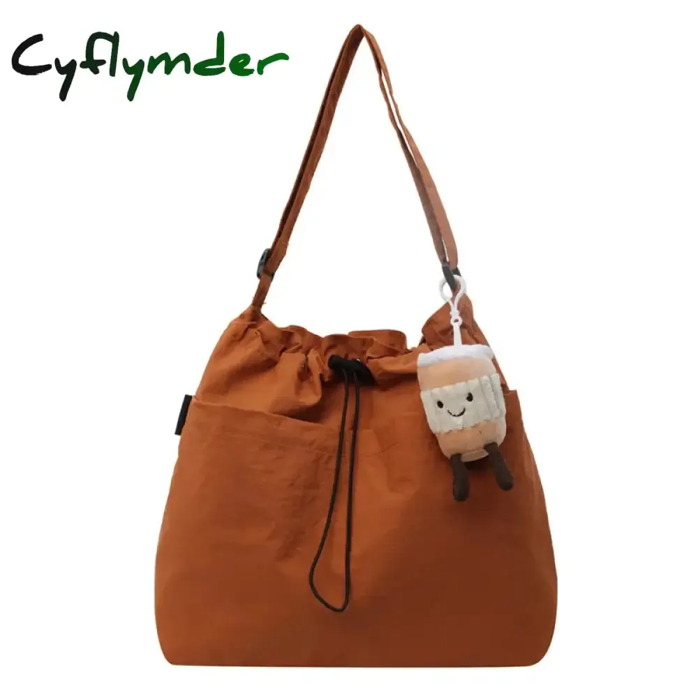 Cyflymder 2024 New Nylon Shoulder Bag Fashionable Shrinkage Anti Wrinkle Crossbody Bag Lightweight Large Capacity Commuter Women Tote Bag