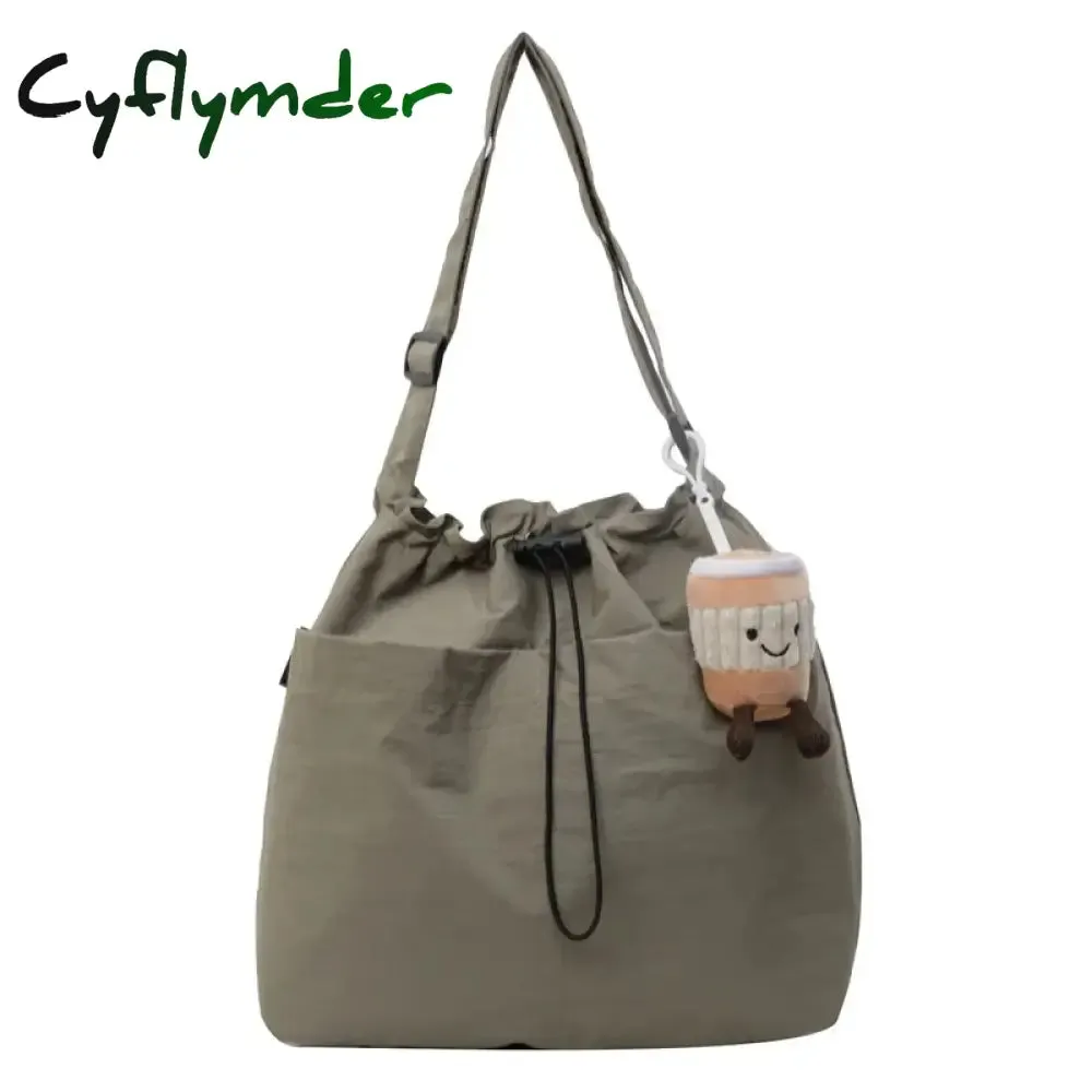 Cyflymder 2024 New Nylon Shoulder Bag Fashionable Shrinkage Anti Wrinkle Crossbody Bag Lightweight Large Capacity Commuter Women Tote Bag