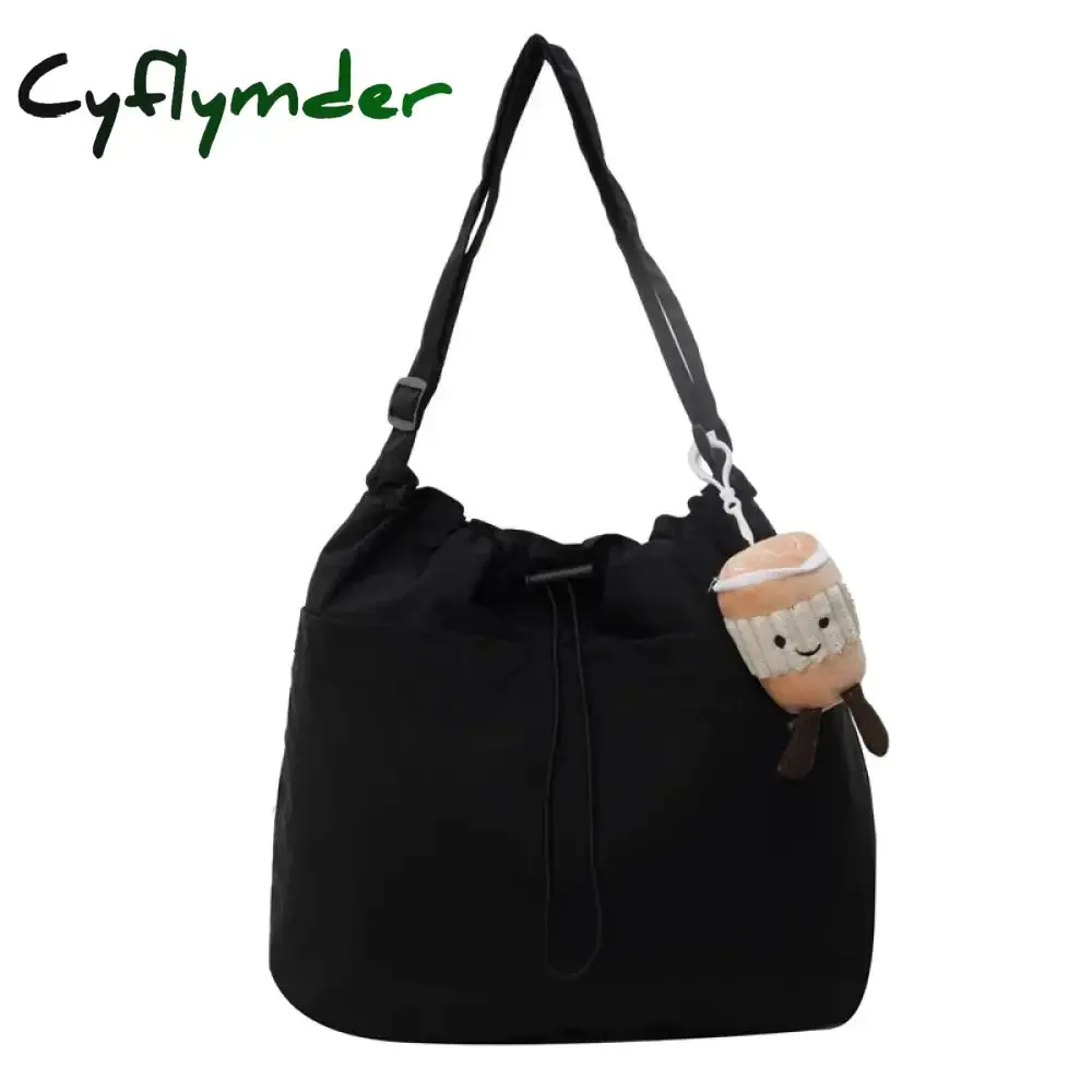 Cyflymder 2024 New Nylon Shoulder Bag Fashionable Shrinkage Anti Wrinkle Crossbody Bag Lightweight Large Capacity Commuter Women Tote Bag