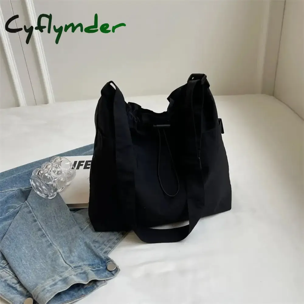 Cyflymder 2024 New Nylon Shoulder Bag Fashionable Shrinkage Anti Wrinkle Crossbody Bag Lightweight Large Capacity Commuter Women Tote Bag