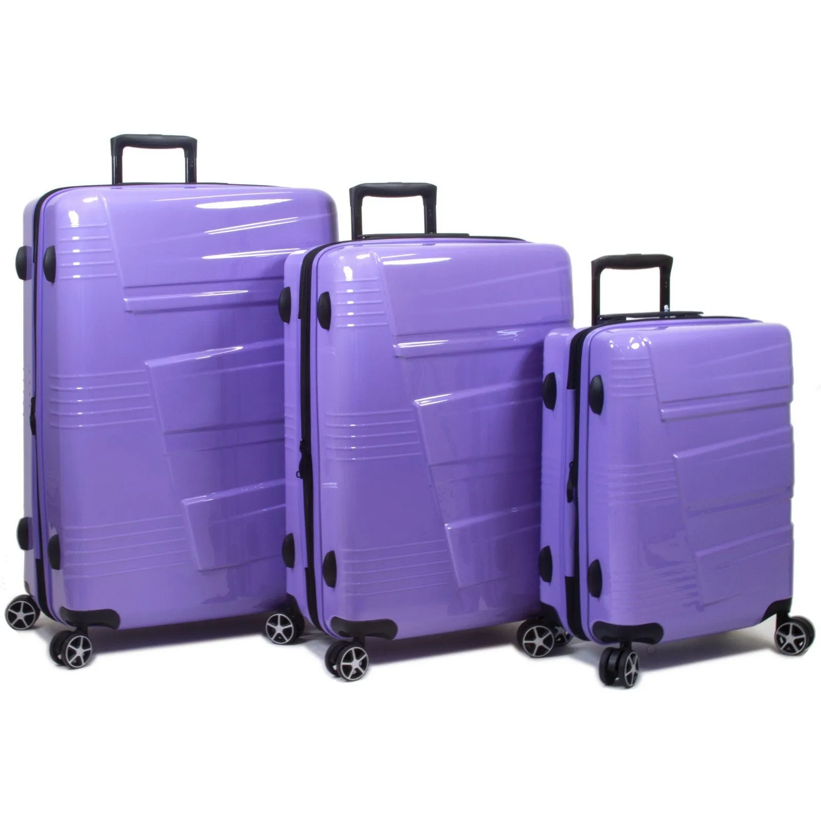 Dejuno Lumos Hardside 3-Piece Expandable Spinner Luggage Set