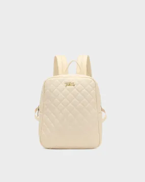 Diamond Stitch Backpack in Beige