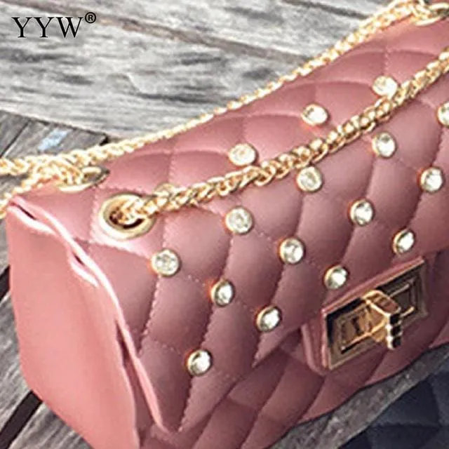 Elegant Diamond Lattice Evening Bag For Women