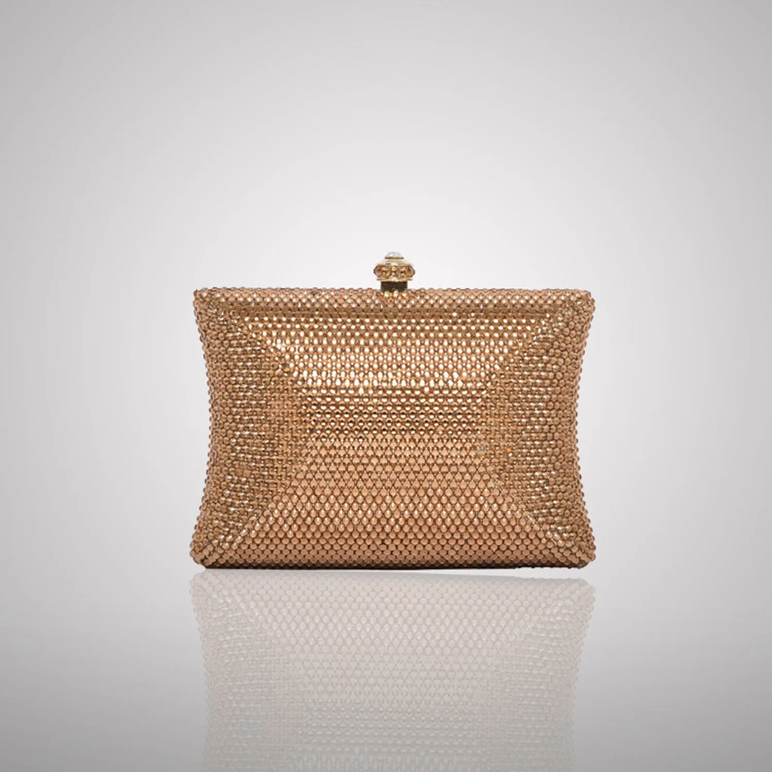 Elegant Light Golden Rectangular Swarovski Clutch | 0C830-X