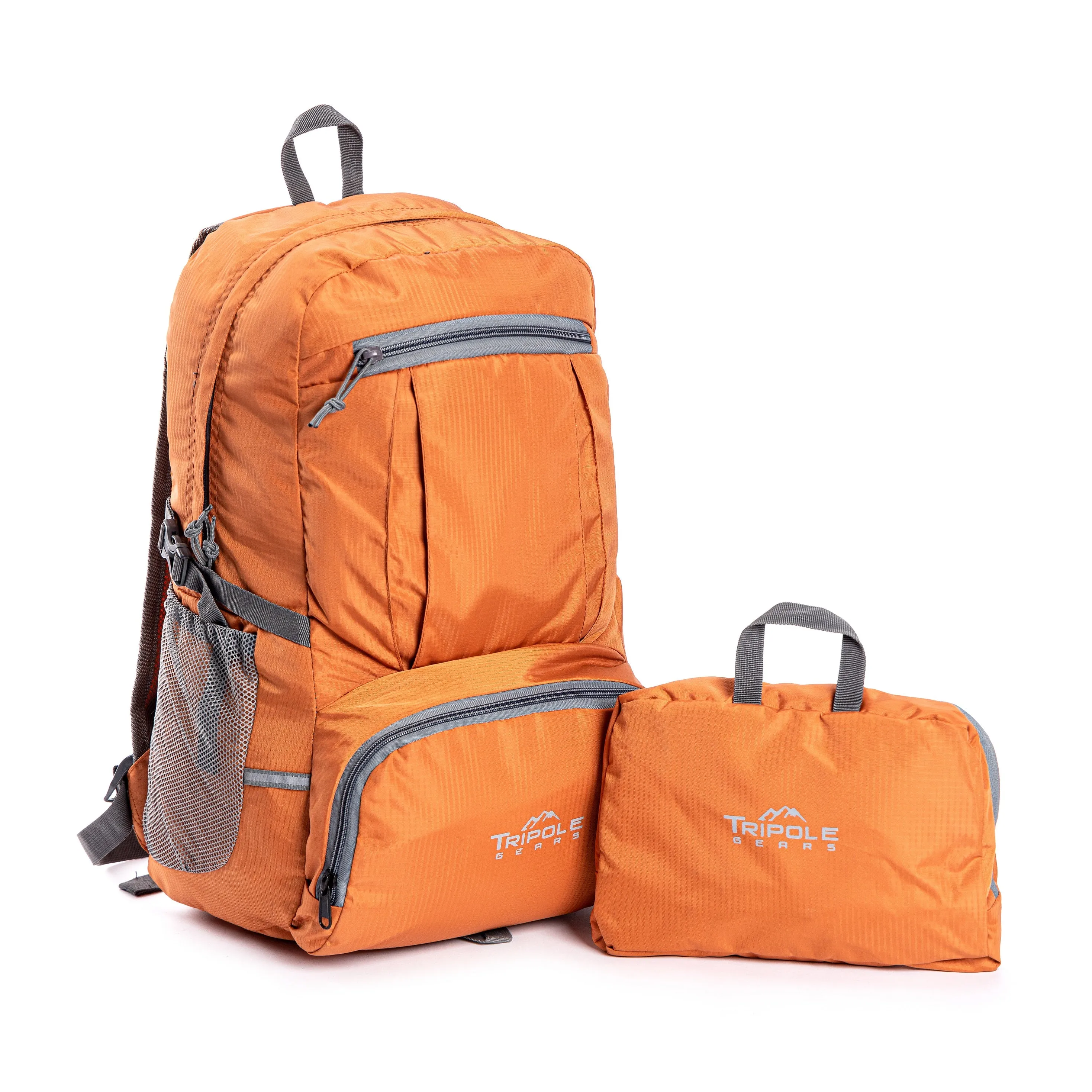 Foldable PAKEASY Backpack and Day Bag for Hiking and Day Trips | Orange