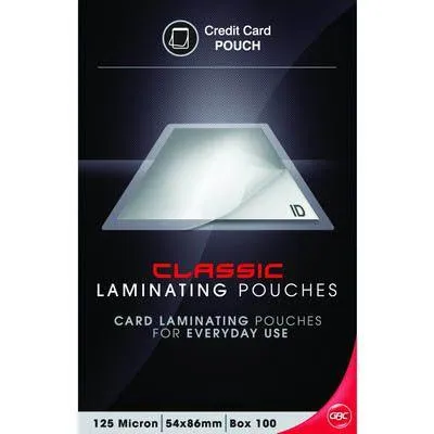 Gbc Laminating Pouch 125 Micron 54 X 86Mm Clear Pack 100