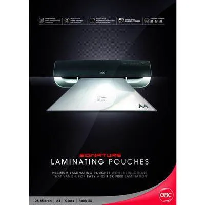 Gbc Laminating Pouch 125 Micron A4 Clear Pack 25