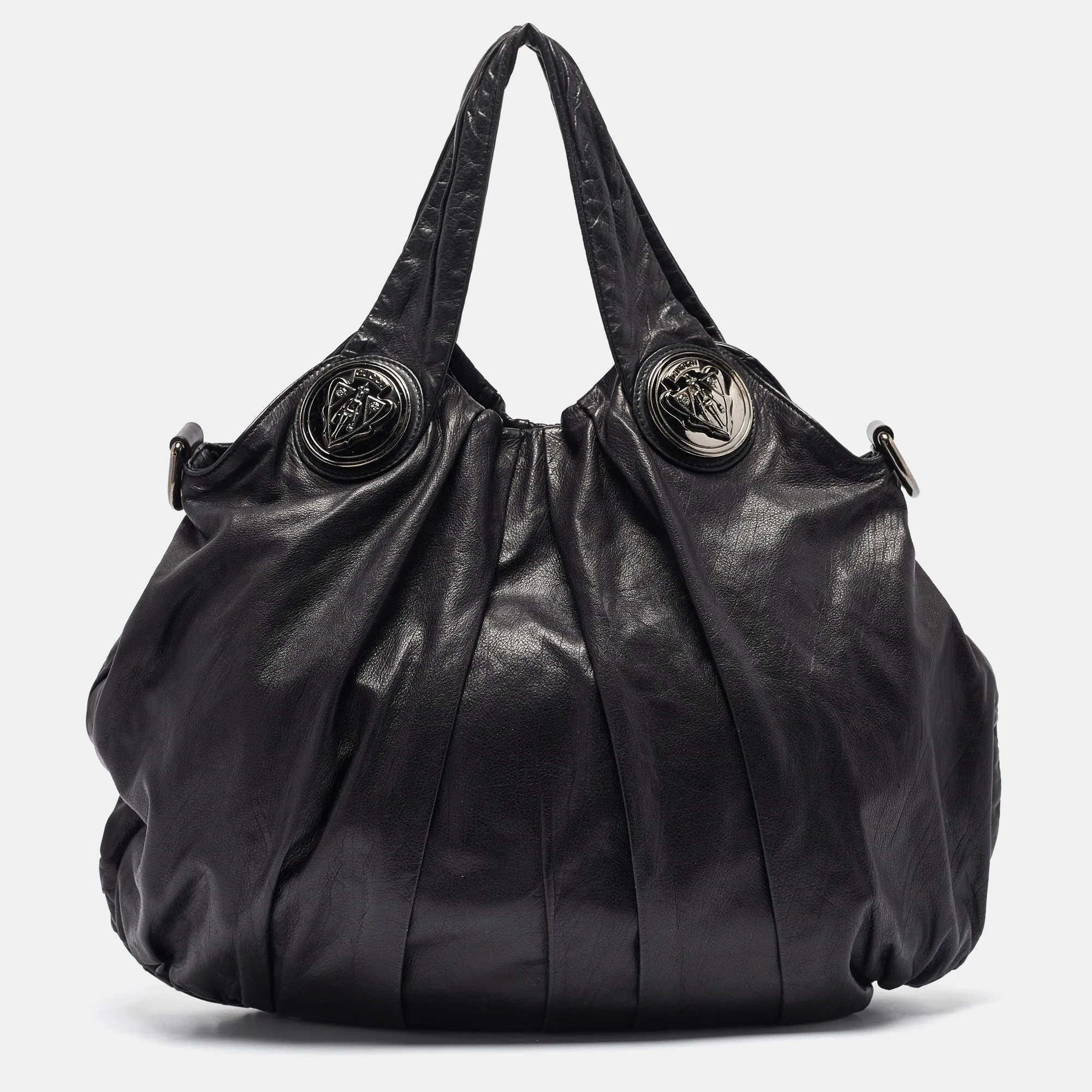 Gucci Black Leather Large Hysteria Hobo