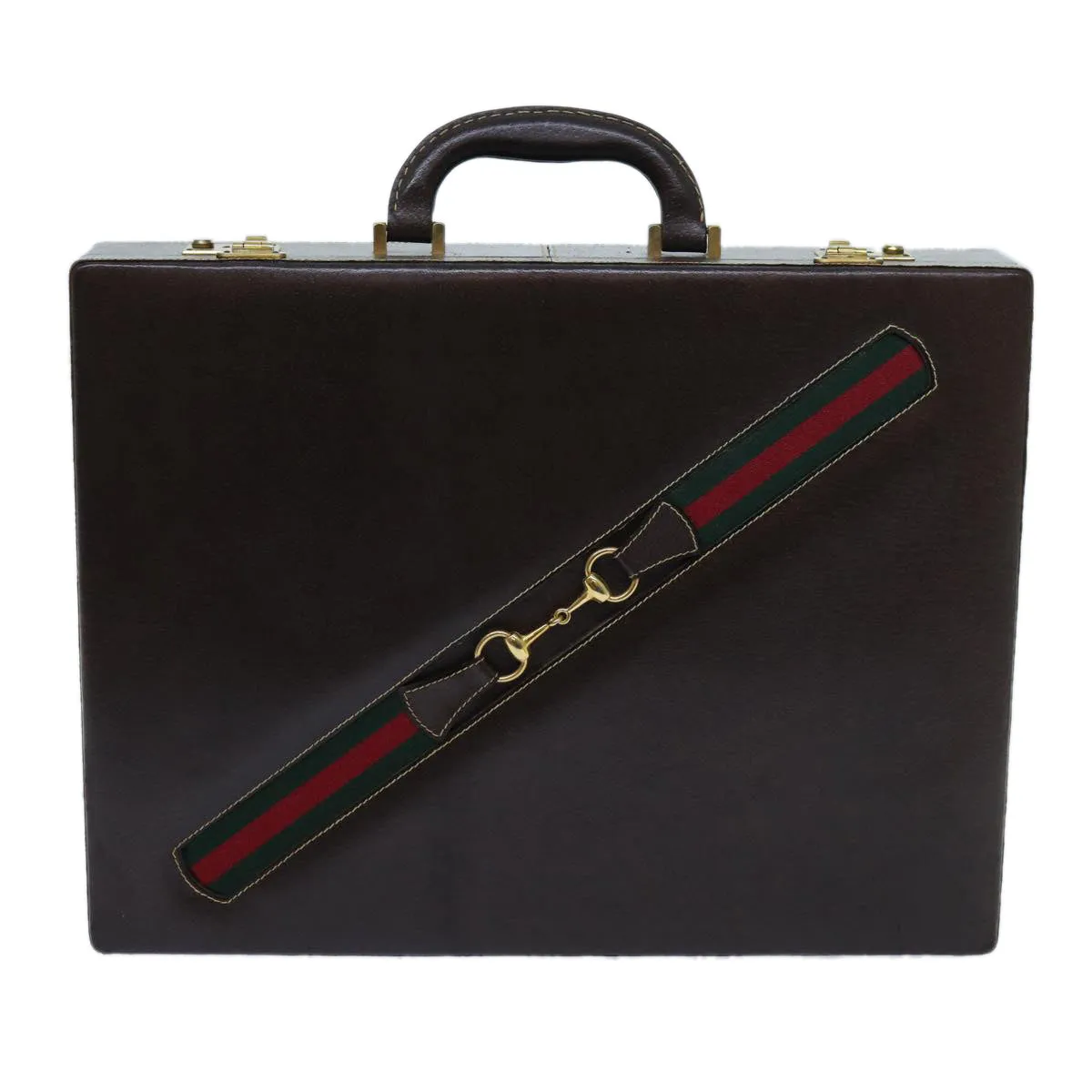 Gucci Horsebit Old Briefcase Leather Red