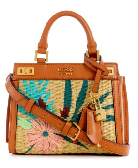 GUESS Katey Straw Mini Satchel Handbag