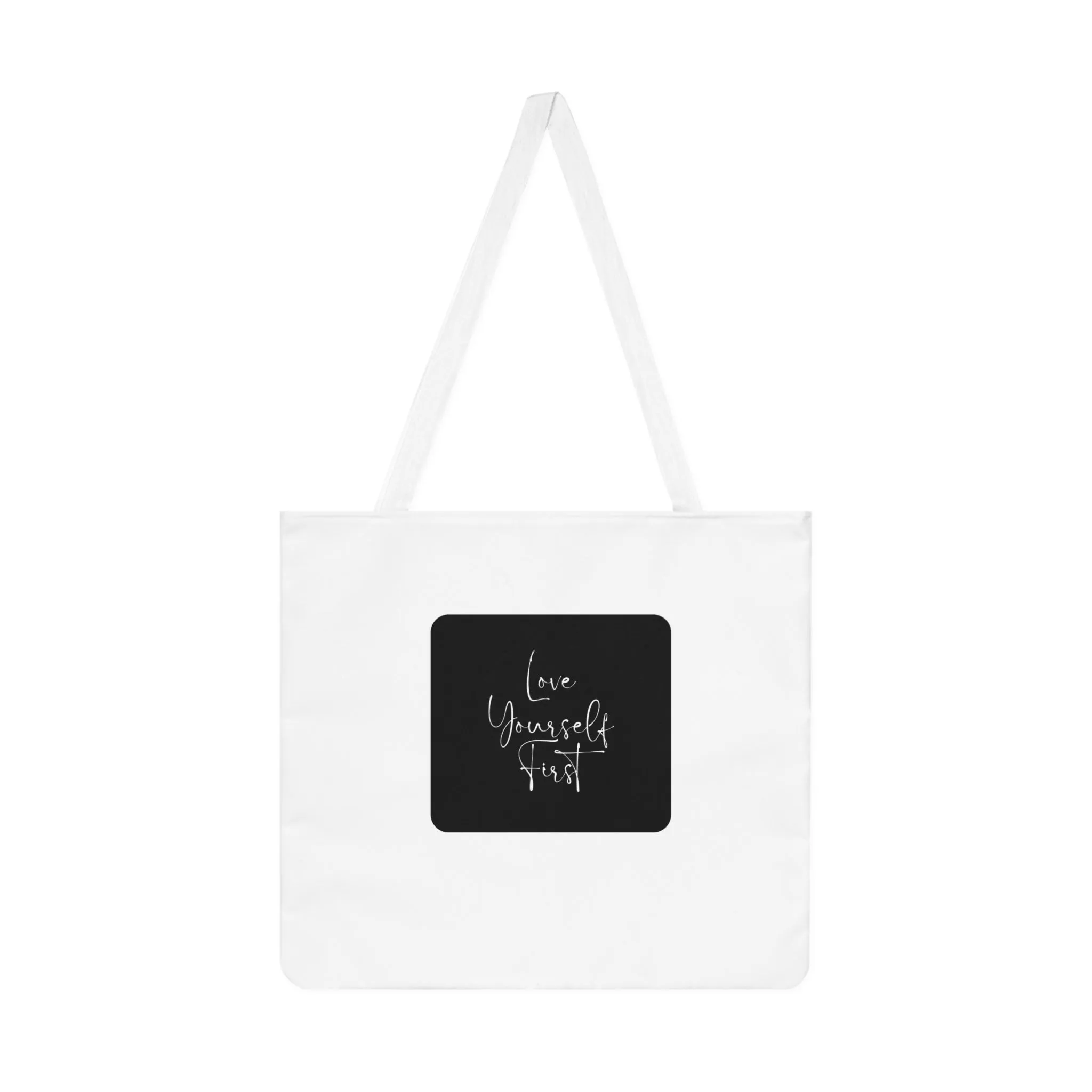 Love Yourself First Shoulder Tote Bag – Stylish, Motivational Eco-Friendly Tote for Everyday Use