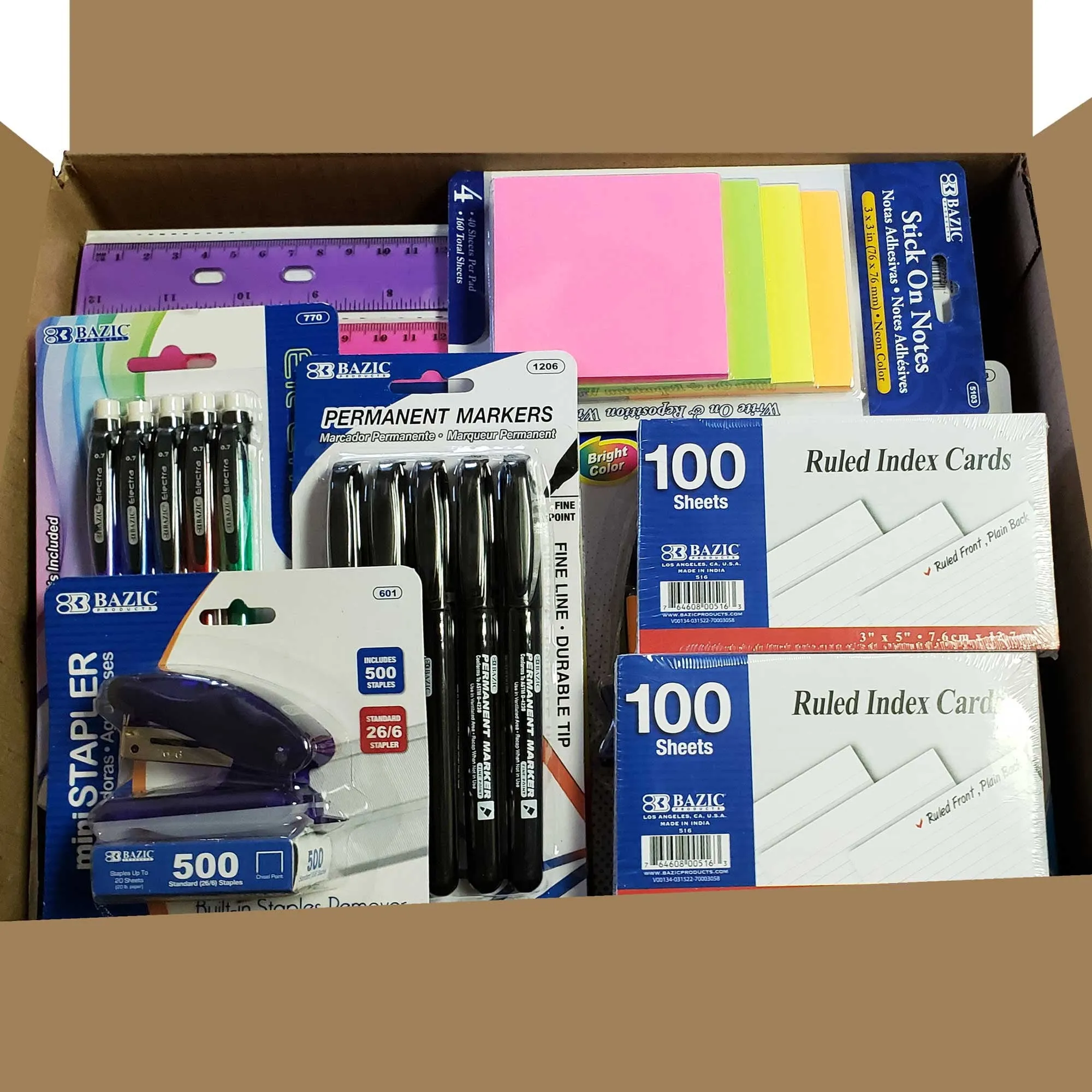 Middle High School Kit Bundle Supplies Box 70 Count for Student 7-12 Grades |70-PIECE SCHOOL KIT. Back 2 School Kit | SPECIFICATION, DESIGN AND COLOR |