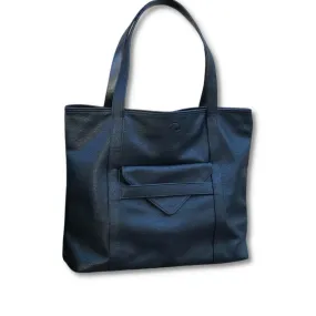 Minimalist Vegan Leather Tote - Black