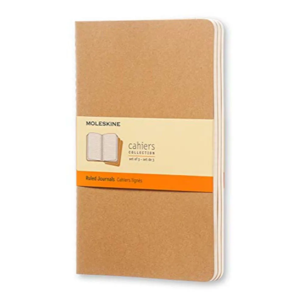 Moleskine Cashier Ruled Large Size Set of 3 kraft Brown