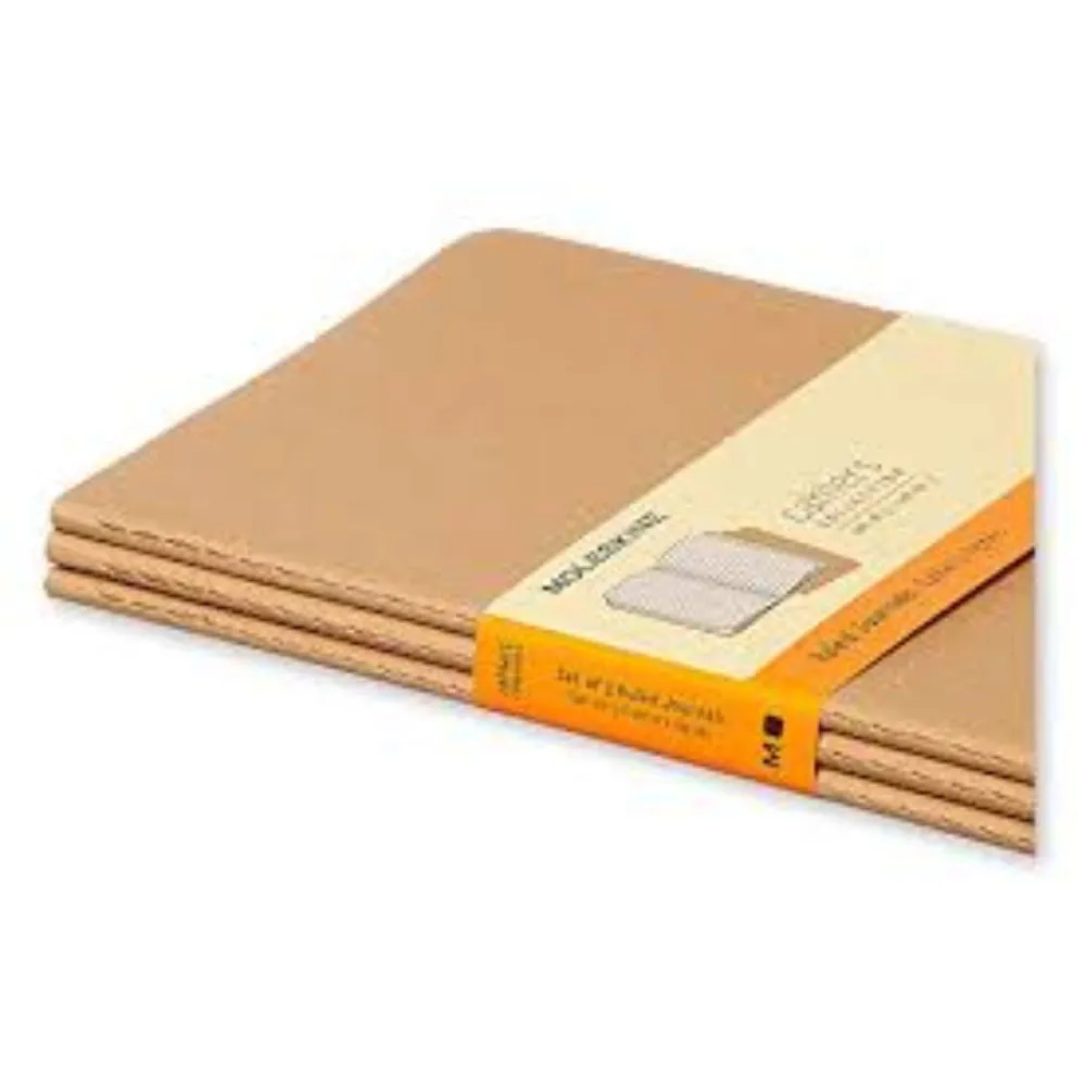 Moleskine Cashier Ruled Large Size Set of 3 kraft Brown