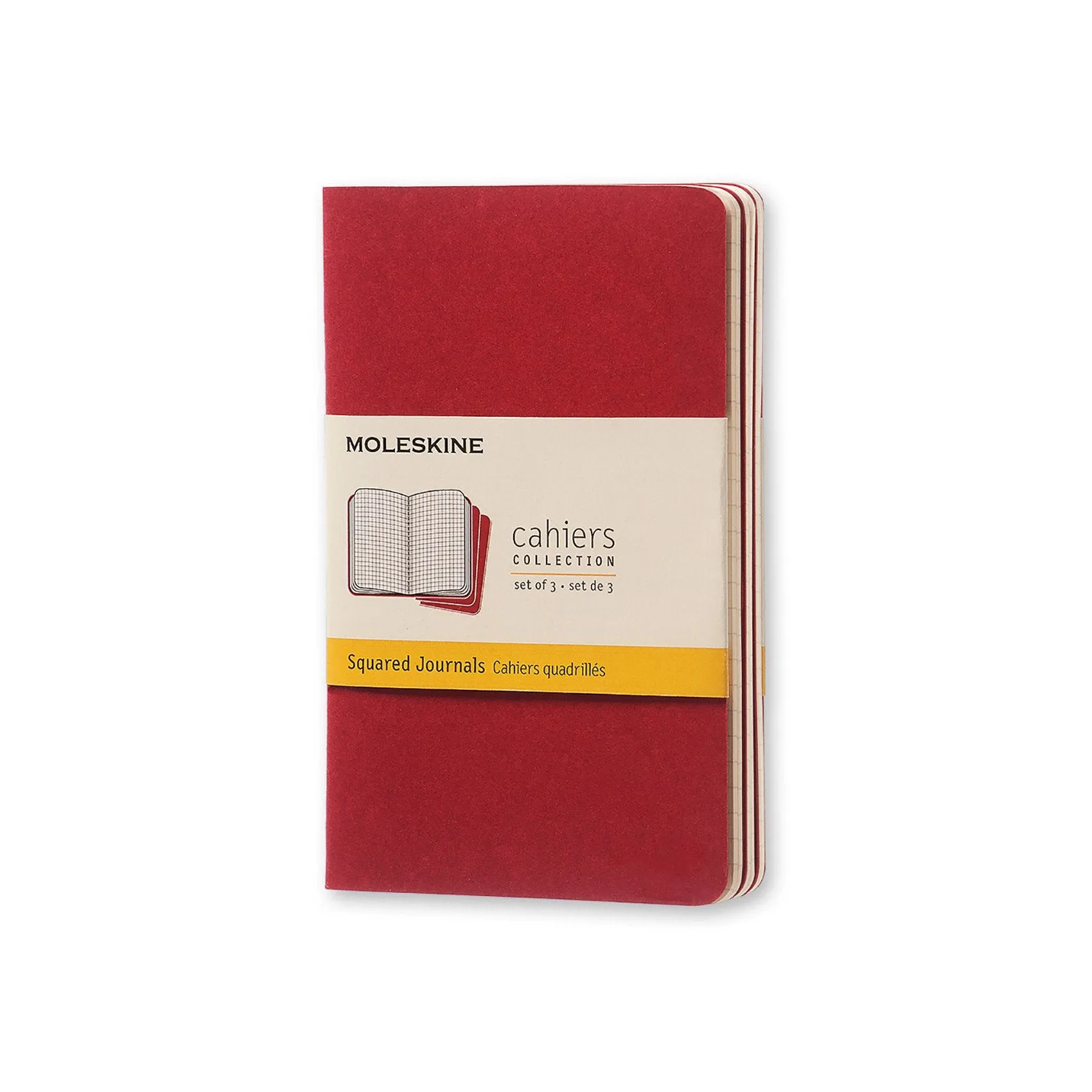 Moleskine Set of 3 Cahier Pocket Squared Journal CH112EN