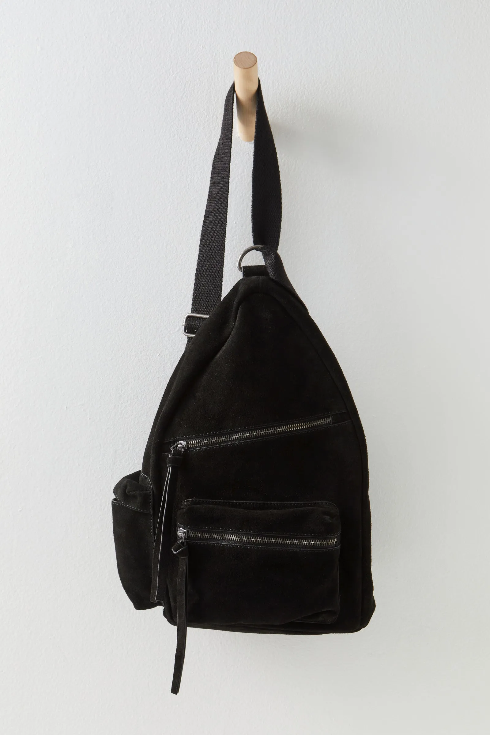 Oxford Suede Sling Bag | Black