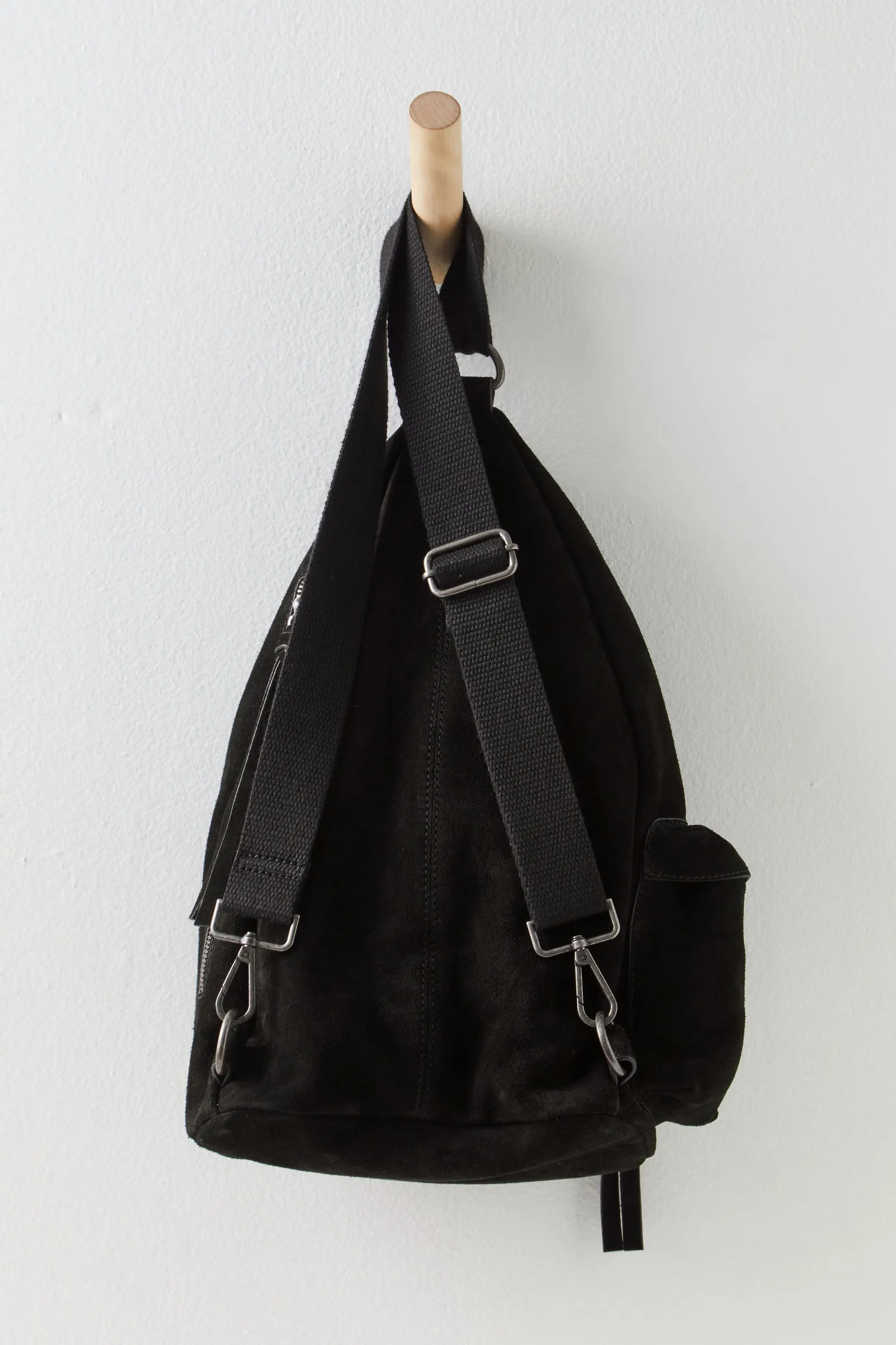 Oxford Suede Sling Bag | Black