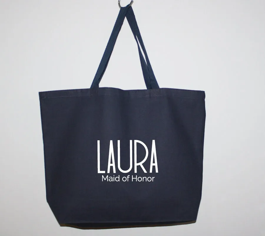 personalized minimalist art deco canvas bridesmaid Tote bag