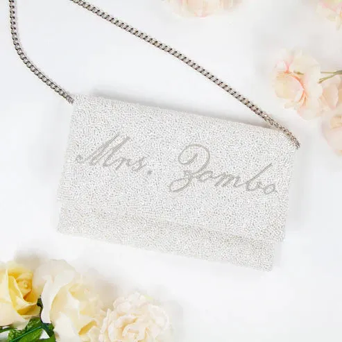 Personalized Seed Bead Clutch Purse for Brides (LHFC)