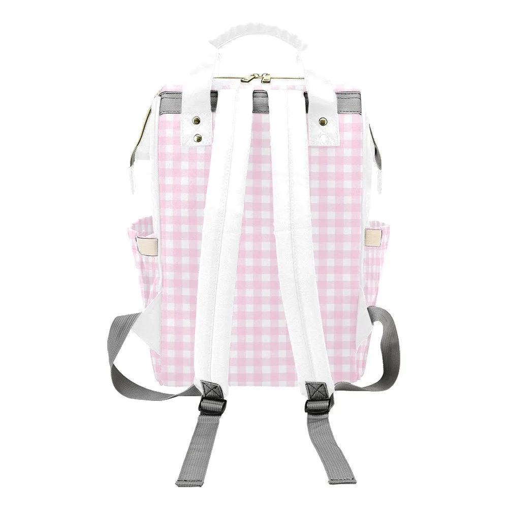 Pink Gingham Backpack, Pink Bag, Gingham Bag, Pink backpack, Retro inspired backpack, Retro Bag, vintage inspired bag, vintage style bag