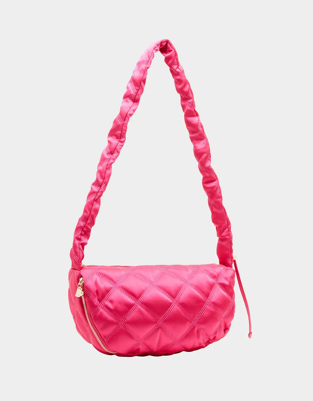 QUILTED NYLON SLING BAG PINK