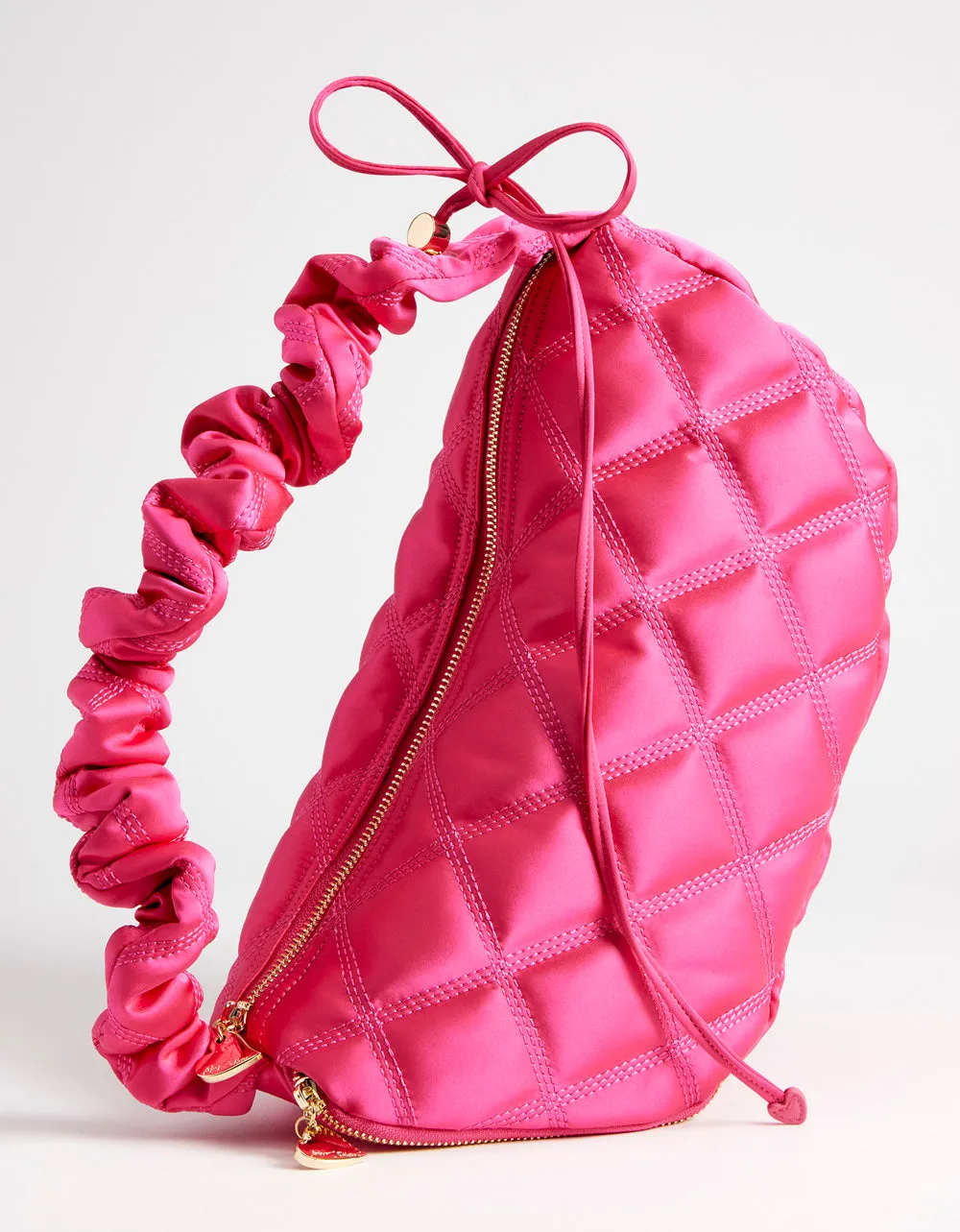 QUILTED NYLON SLING BAG PINK