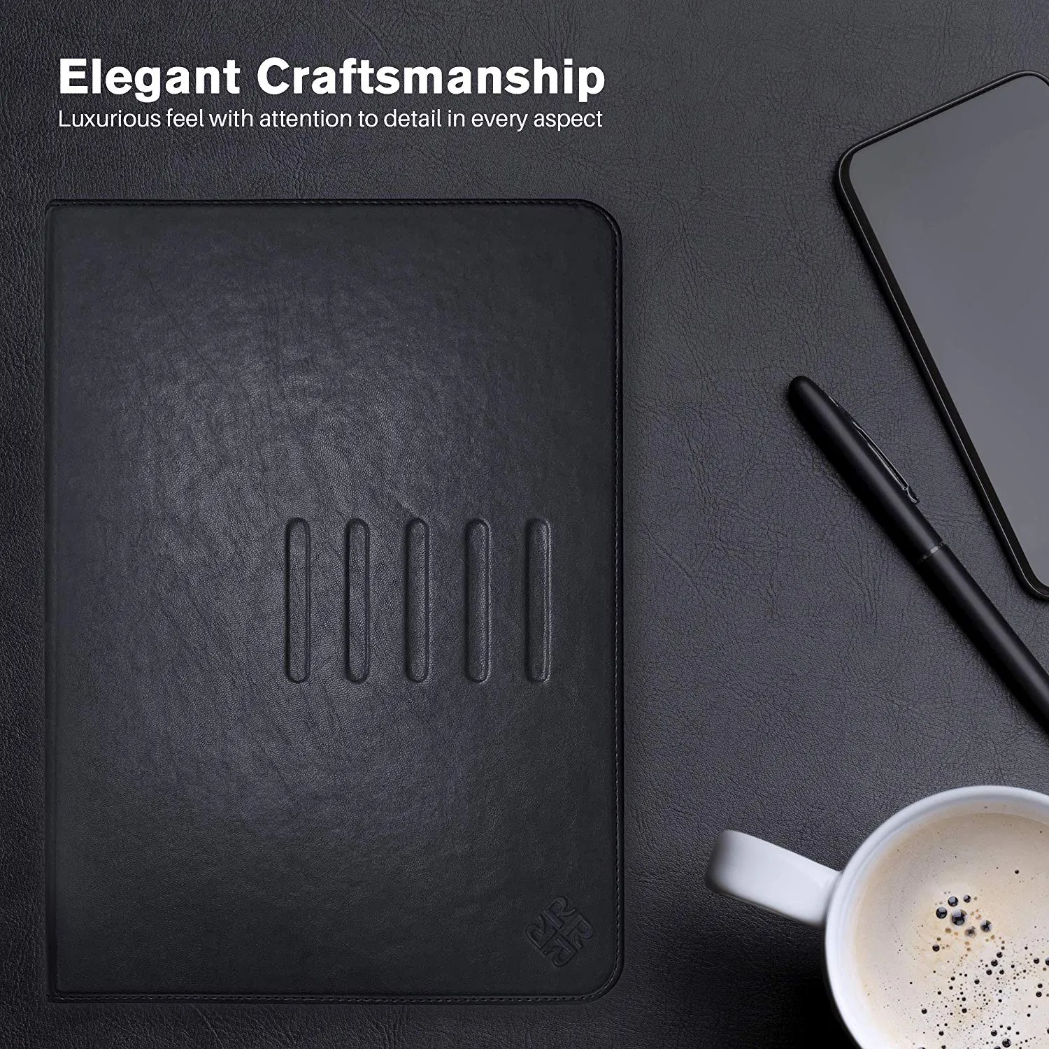 Roocase Sunset Case for iPad 9.7 (2018/2017) - Folio Smart Cover - Magnetic Case - Convenient Stand - Black