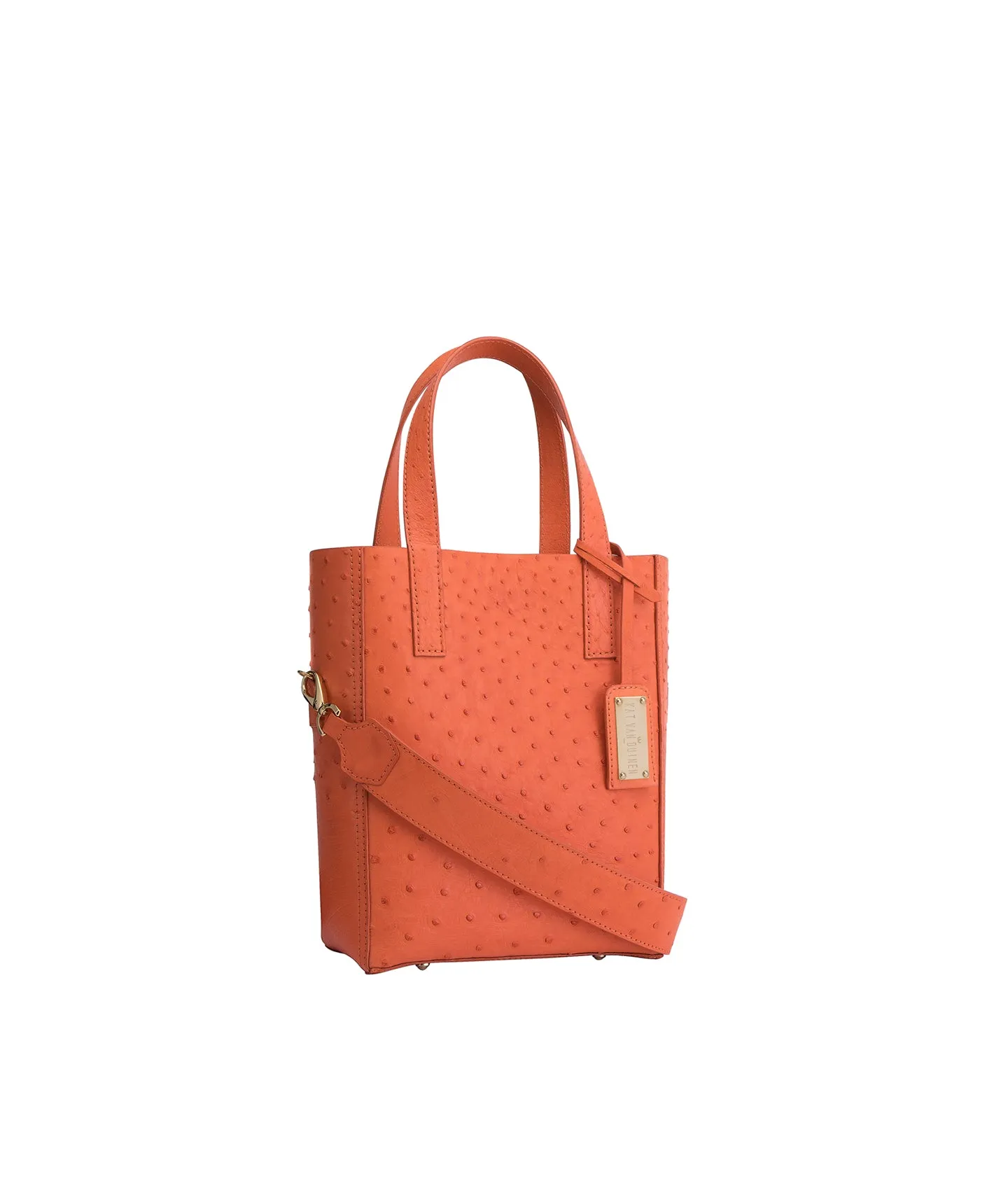 Tangerine Ostrich | Mini Crossbody 'Ntombi' Tote