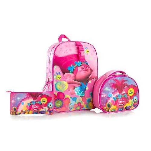 Trolls Deluxe School Bag Backpack with Lunch Bag and Pencil Case