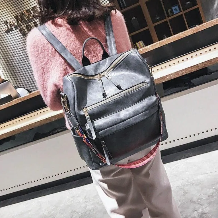 Vintage Vegan Leather Backpack