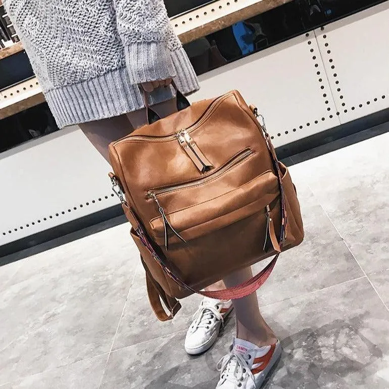 Vintage Vegan Leather Backpack