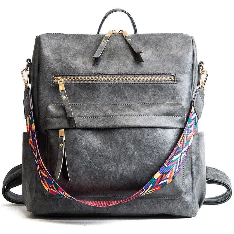 Vintage Vegan Leather Backpack