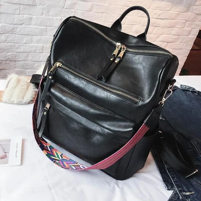 Vintage Vegan Leather Backpack