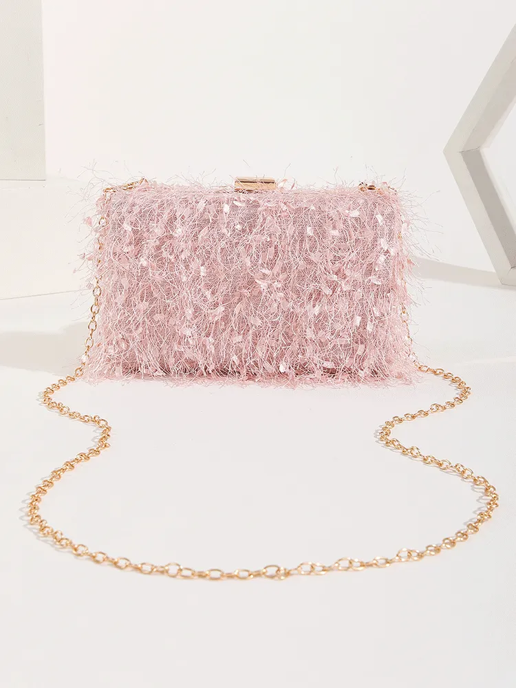 Women's Elegant Feather Tassel Clutch