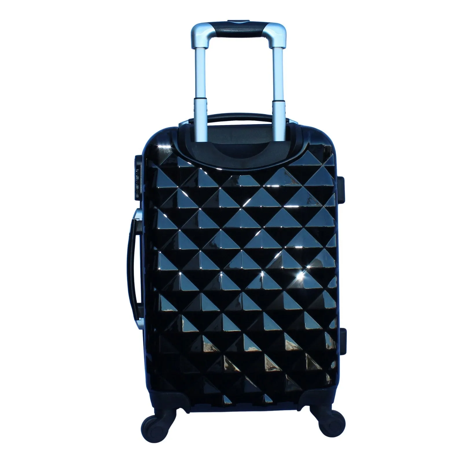 World Traveler Classic Diamond 3-Piece Expandable Spinner Luggage Set - Black